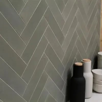 Avente Mission Charcoal 2"x8" Cement Tile Kitchen Backsplash Installation
